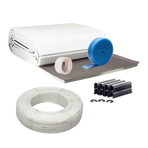 Fußbodenheizung Warmwasser Set 20m² Tackersystem 30 mm Rollbahn PE-RT Rohr VA10 Zubehör Fußbodenheizung Warmwasser Set 20m² Tackersystem 30 mm Rollbahn PE-RT Rohr VA10 Zubehör von Selfio