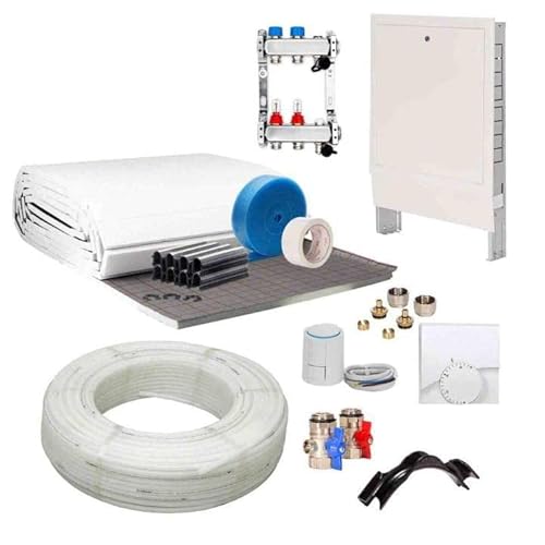 Fußbodenheizung Warmwasser Set 30m² Tackersystem 20 mm Rollbahn PE-RT Rohr VA15 Regelung A Fußbodenheizung Warmwasser Set 30m² Tackersystem 20 mm Rollbahn PE-RT Rohr VA15 Regelung A von Selfio