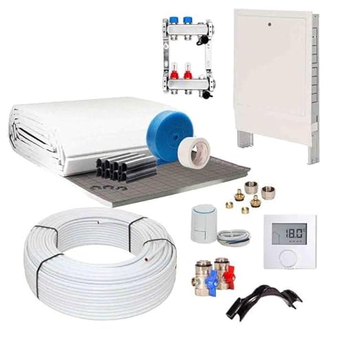 Fußbodenheizung Warmwasser Set 50m² Tackersystem 20 mm Rollbahn Alu-Verbund Rohr VA10 Regelung D Fußbodenheizung Warmwasser Set 50m² Tackersystem 20 mm Rollbahn Alu-Verbund Rohr VA10 Regelung D von Selfio