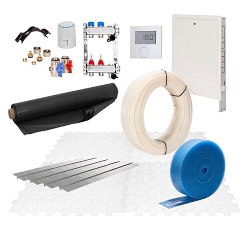 Fußbodenheizung Warmwasser Set 50m² Trockenestrich 25 mm Dämmplatte Alu-Verbund Rohr Regelung D Fußbodenheizung Warmwasser Set 50m² Trockenestrich 25 mm Dämmplatte Alu-Verbund Rohr Regelung D von Selfio