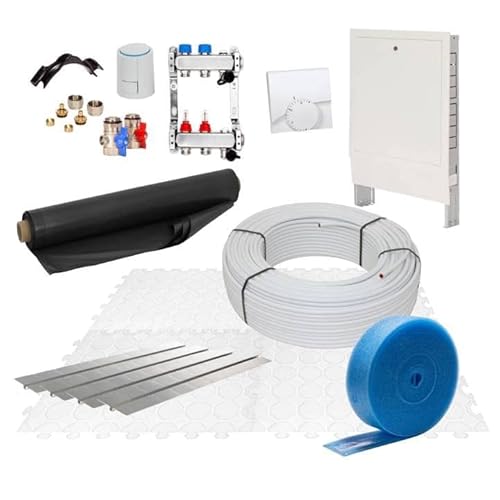 Fußbodenheizung Warmwasser Set 60m² Trockenestrich 25 mm Dämmplatte PE-RT Regelung A Fußbodenheizung Warmwasser Set 60m² Trockenestrich 25 mm Dämmplatte PE-RT Regelung A von Selfio