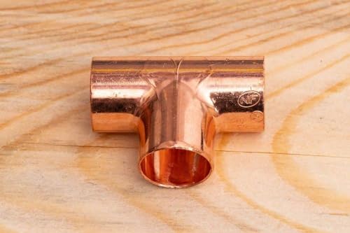 Löt-T-Stück Nr.5130 aus Kupfer in 15 mm mit 3 Muffen von Selfio