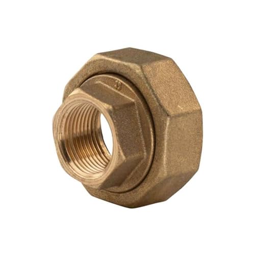 Messing Gewinde-Fitting Abgangsverschraubung mit Flachdichtung 1 1/2' (DN32) mit Überwurf 3/4' (DN20) IG von Selfio
