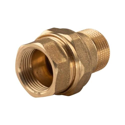 Messing Gewinde-Fitting Verschraubung gerade flachdichtend 3/4' IG - 3/4'AG (DN 20) - schwere Ausführung von Selfio