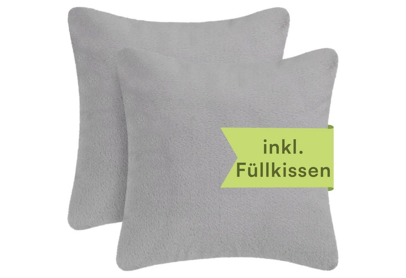 Selfitex Dekokissen 2 er Set Sofakissen Fellkissen mit Füllung und Bezug 40x40 cm, Zierkissen, für Sofa, Couch, Bett von Selfitex