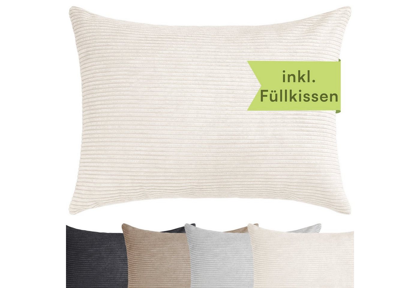 Selfitex Dekokissen XXL 60x80 inkl. Füllkissen kuschelweiches Lesekissen, Rückenkissen, Sofakissen, für Couch, Bett oder als Polster jeglicher Art von Selfitex