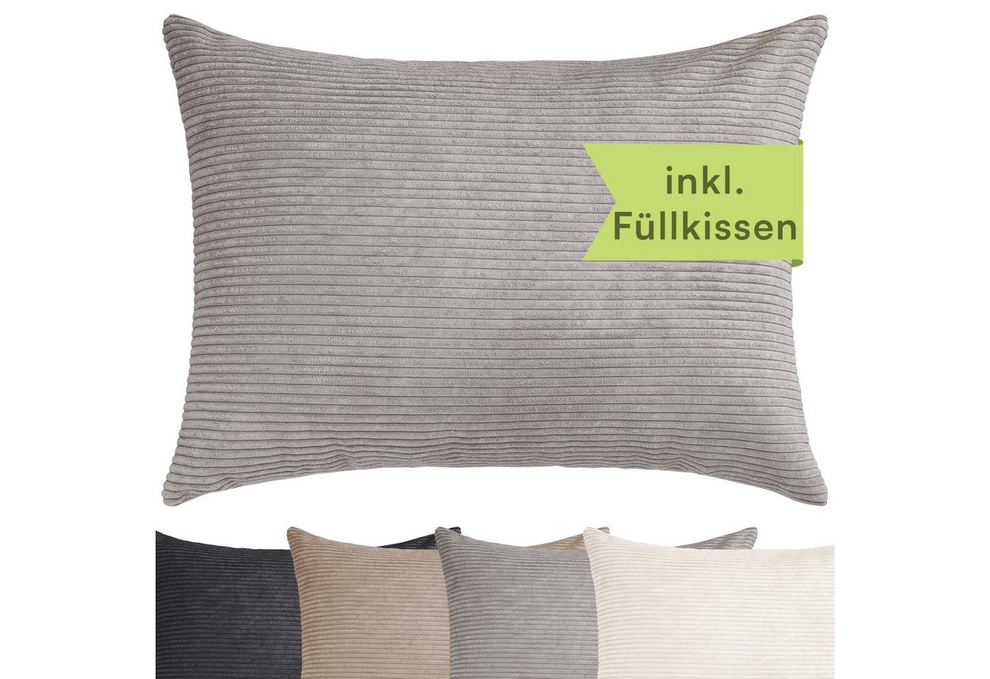 Selfitex Dekokissen XXL 60x80 inkl. Füllkissen kuschelweiches Lesekissen, Rückenkissen, Sofakissen, für Couch, Bett oder als Polster jeglicher Art von Selfitex