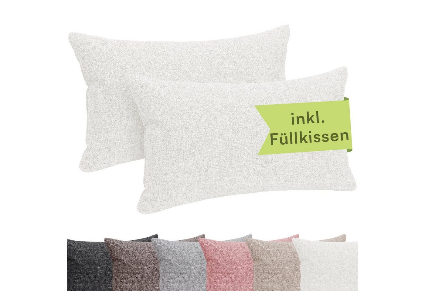 Selfitex Dekokissen incl. Füllkissen. 2er Set aus hochwertigem Polsterstoff, 2 Kissenbezüge, 2 Füllkissen von Selfitex