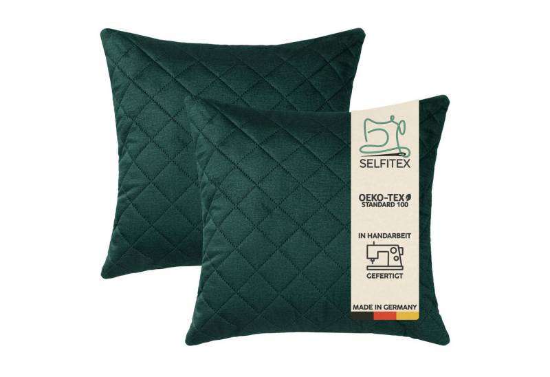 Selfitex Dekokissen mit Veloursbezug, inkl. Füllkissen, 60x80/50x50, einzeln/2er Pack, Vliesstoff mit hoher Stoffdicke von Selfitex