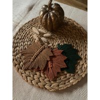 Makramee Ahorn Blatt Einzeln Herbst von SelfmadeMakramee