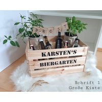Biergarten/Kräutergarten Mit Namen, Personalisierte Aufkleber Oder Holz Geschenkkiste Diy Vatertags Muttertagsgeschenk Zum Selbst Befüllen von SelfmadeStudioDe