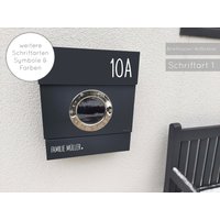 Briefkasten Namensschild - Name Mit Hausnummer Und Symbole Z.b. Anker, Stern, Herz Briefkastenaufkleber Postbote, Briefe, Nur Aufkleber von SelfmadeStudioDe