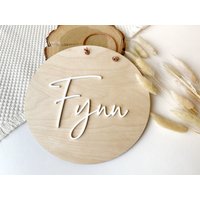 Namen Holzschild in 3D-Optik - Rundes Namensschild Aus Holz Mit 3D-Namen 15/20 cm Personalisiertes Schild Wunschname Kindertürschild von SelfmadeStudioDe