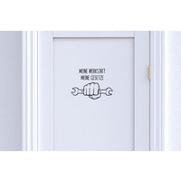 Türschild "Werkstatt" Aufkleber | Vers. Motive Werkstatt Schild Zum Aufkleben Folie Tür Personalisiert Mit Namen von SelfmadeStudioDe
