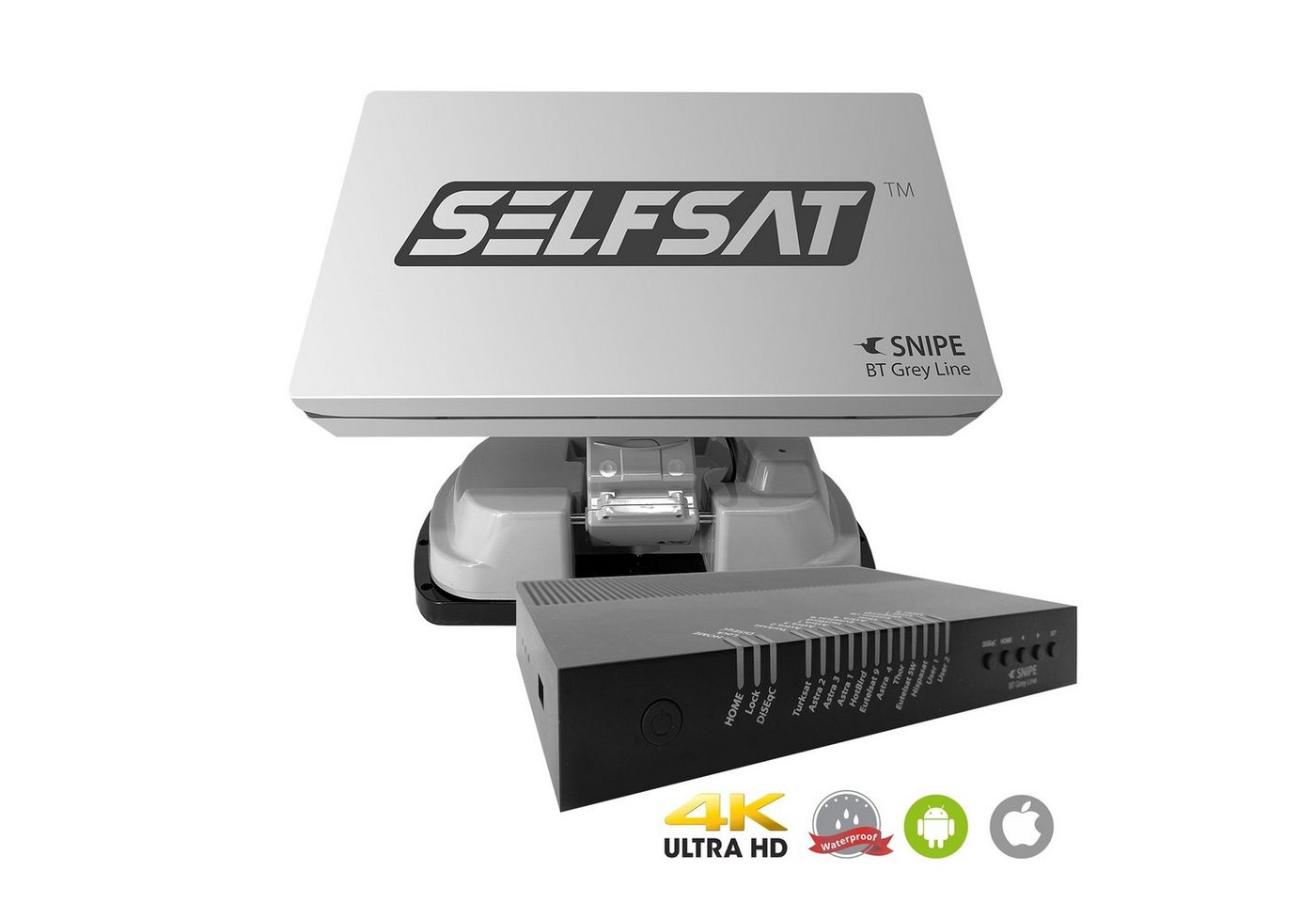 Selfsat Selfsat SNIPE BT Grey Line Single - automatische Camping Antenne incl. Camping Sat-Anlage von Selfsat