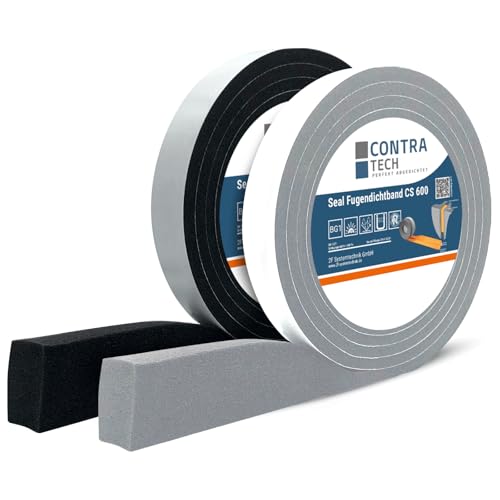 Seal Fugendichtband BG1 - expandierend und einseitig selbstklebendes Kompriband - Quellband Fensterdichtband Dichtungsband in verschiedenen Farben und Abmessungen (1-4mm x 15mm x 13m, Schwarz) von Selftech