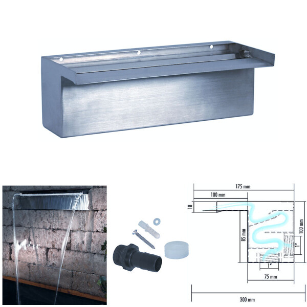 seliger Aquafall 1200 Edelstahl Wasserfallschale (120cm) von Seliger