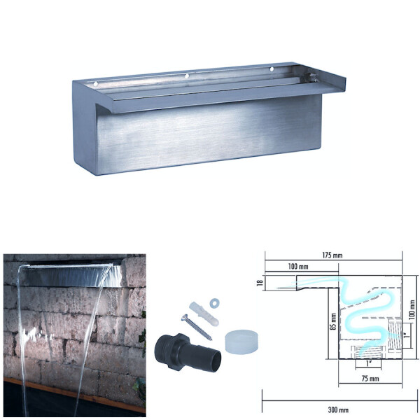 seliger Aquafall 900 Edelstahl Wasserfallschale (90cm) von Seliger