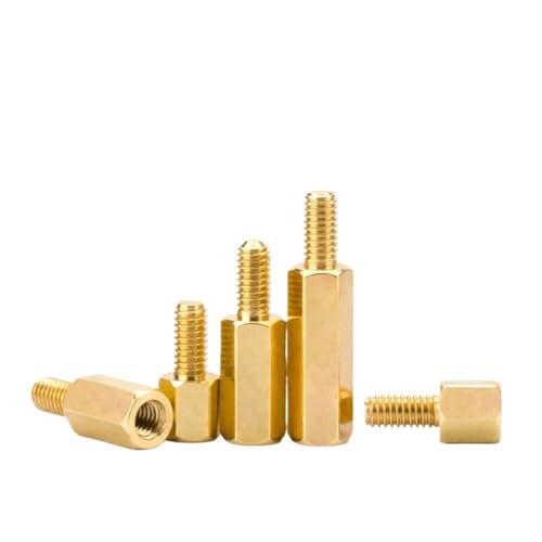 10–50 Stück M2 M2.5 M3 M4 M5 Messing-Abstandshalter PCB-Abstandshalter PC-Board Motherboard Hex Standoff-Säule Rack-Stud Kupfersäule Sechskantschraube Schraube Befestigungsschrauben(Male female,22MM_M von SellGood