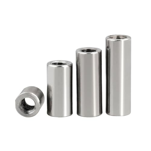 Handmutter 1~20 Stück 304 Edelstahl Verlängerung Verdicken Runde Spalte Joint Kupplung Mutter Zylindrische Verbinden Schraube Mutter M3M4M5M6M8M10M12M14M16(M4x6x16mm-10pcs) von SellGood