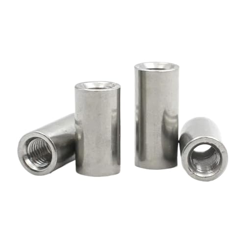 Handmutter 2–30 Stück M2 M2.5 M3 M4 M5 M6 M8 M10 304 Edelstahl Verlängerung Verdicken Runde Säule Gelenk Kupplung Mutter Zylindrische Verbindungsmutter(OD5xM2.5x6 (10pcs)) von SellGood