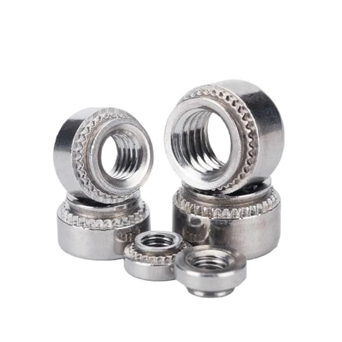 Handmutter 5–50 Stück M3 M4 M5 M6 M8 M10 Selbstklemmende Mutter 304 Edelstahl Einsatzmuttern Einpressnietmutter Pressmutter Platte 0,8–3,2 mm(M10-0(5pcs)) von SellGood