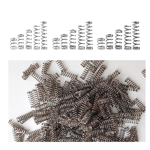Metallfedern 100 Stück Metall-Druckfedern, kleine federfreie Länge 10 mm/15 mm/20 mm/25 mm/30 mm, mechanische Feder aus Edelstahl, komprimierter Außendurchmesser 4 mm, 5 mm, 6 mm Metallfedern(0.4mm*5m von SellGood