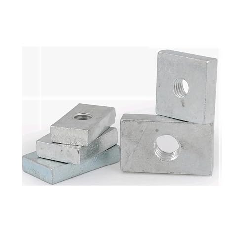 SellGood Handmutter 10/50 Stück Vierkantmuttern M3 M4 M5 M6 M8 Rechteckige Muttern Dünne Gleitblockmuttern Verzinkter Kohlenstoffstahl Aluminiumprofilzubehör (Color : 50pcs, Size : M6x20x15x5) von SellGood