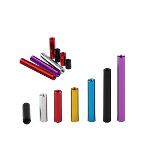 Handmutter 10 Stück M2 M2.5 Bunte runde Abstandshalter aus Aluminium, Gewindehülsenstangenbolzen, Drohnenzubehörmuttern, eloxiert(M2-Red,22mm) von SellGood