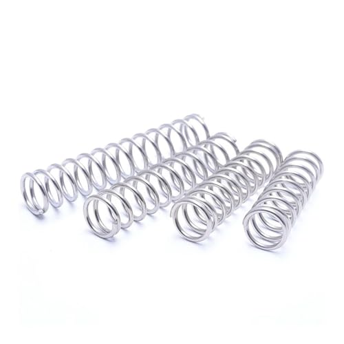 SellGood Metallfedern 10 Stück, 0,6 mm Drahtdurchmesser, Druckfeder, 304 Edelstahl, Druckfeder, Rückholfeder, 4–12 mm Außendurchmesser, L = 5–50 mm Metallfedern(25mm (10pcs),0.6x9mm) von SellGood