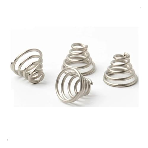 SellGood Metallfedern 10 Stück konische Kegel-Druckfedern, Turmfedern, 304 Edelstahl, konische Druckfeder, Drahtdurchmesser 0,3–0,8 mm Metallfedern(10pcs 0.6 * 6-10 * 12mm) von SellGood