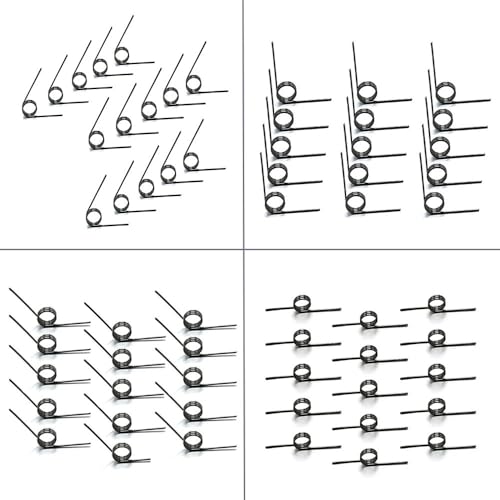 SellGood Metallfedern 60-teiliges Sortimentskit mit Drehfedern, Drahtdurchmesser 1,2 mm, Torsionsfedern, Rückholfedern in V-Form, 3 Runden, Federn aus Edelstahl 304 Metallfedern von SellGood