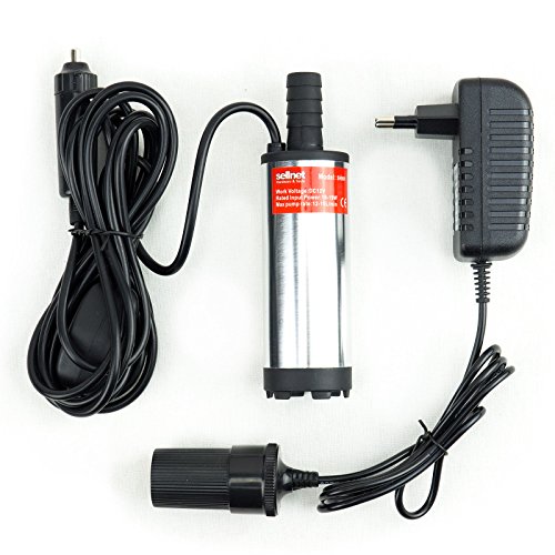 Tauchpumpe 12V / 230V Mini Pumpe für Diesel, Öl, Heizöl – Durchflussrate 12-15 l/min, 38mm Anschluss, Zigarettenanzünder Adapter, Modell SN909-230V von Sellnet
