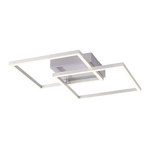 SellTec LED Deckenlampe 36x36cm, Deckenleuchte mit zwei Leuchtrahmen warmweiß | 1 Quadrat schwenkbar | 1700 Lumen Deckenpanel, Wohnzimmer Küche von SellTec