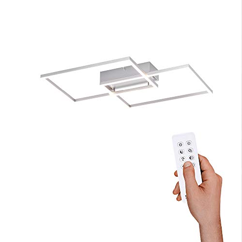 LED Deckenlampe dimmbar, 50x42cm, Deckenleuchte mit 2 Leuchtrahmen | Farbtemperatur mit Fernbedienung einstellbar, warmweiss - kaltweiss | Deckenpanel mit Memory-Funktion für Wohnzimmer & Küche von SellTec