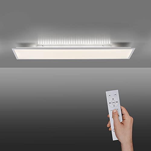 SellTec LED Panel dimmbar 120x30cm, Decken-Lampe mit indirekter Deckenbeleuchtung | Farbtemperatur mit Fernbedienung einstellbar, warmweiss - kaltweiss | Decken-Leuchte flach Wohnzimmer Küche Flur von SellTec