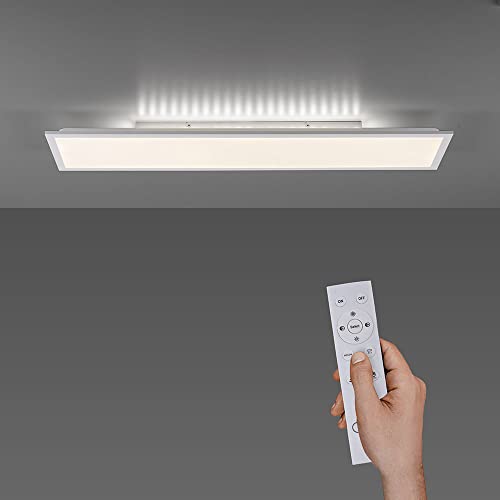 SellTec LED Panel flach 100x25, dimmbare Decken-Lampe mit indirekter Deckenbeleuchtung | Farbtemperatur mit Fernbedienung einstellbar, warmweiß - kaltweiß | Decken-Leuchte Wohnzimmer Küche Bad von SellTec