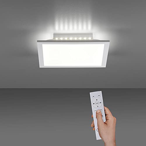 SellTec LED Panel flach 30x30 dimmbare Deckenlampe mit indirekter Deckenbeleuchtung | Farbtemperatur mit Fernbedienung einstellbar, warmweiss - kaltweiss | Decken-Leuchte für Wohnzimmer, Küche Bad von SellTec
