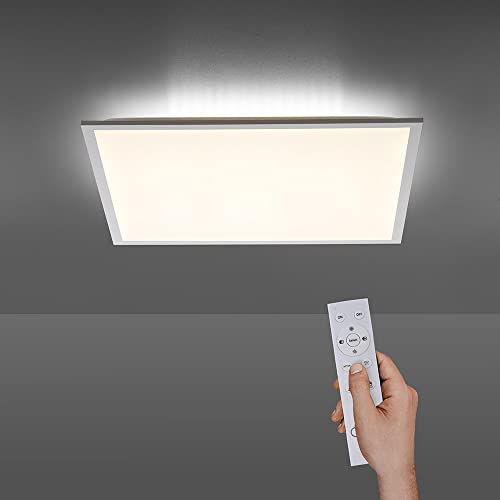 SellTec LED Panel flach 60x60 dimmbare Deckenlampe mit indirekter Deckenbeleuchtung | Farbtemperatur mit Fernbedienung einstellbar, warmweiss - kaltweiss | Decken-Leuchte für Wohnzimmer, Küche Bad von SellTec