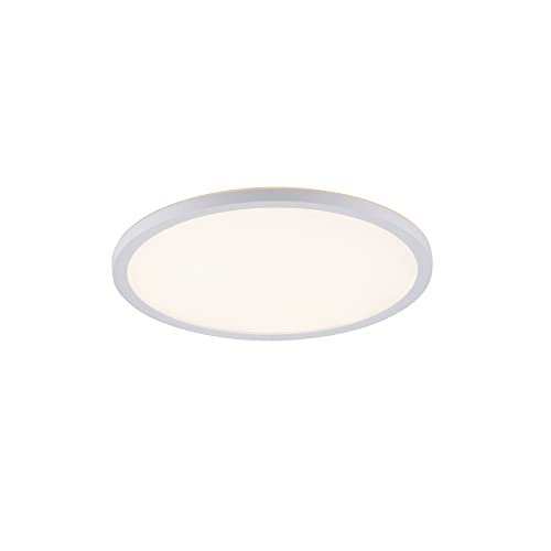 SellTec LED Deckenleuchte flach rund 30cm, weiß, extra slim, Panel H2,5cm, Lichtfarbe warmweiß von SellTec