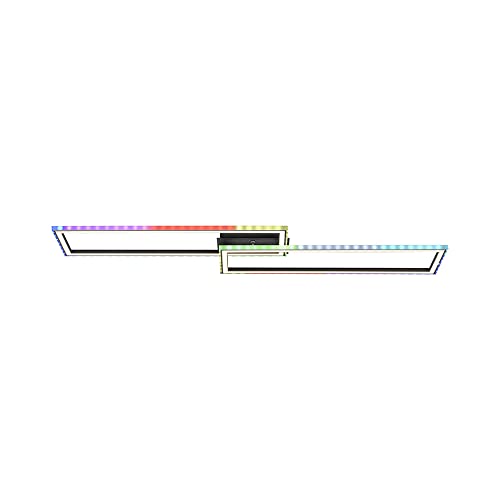SellTec LED Deckenleuchte schwarz, RGB Lichteffekt im Gehäuserand, Deckenlampe mit CCT Lichttemperaturwechsel, dimmbar Fernbedienung…… von SellTec