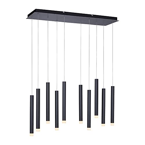 SellTec LED Pendellampe 10-flammig schwarz, warmweiße Lichtfarbe, skandinavisches Design, minimalistisch pure von SellTec