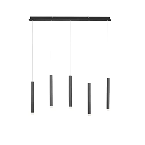 SellTec LED Pendellampe 5-flammig schwarz, warmweiße Lichtfarbe, skandinavisches Design, minimalistisch pure von SellTec