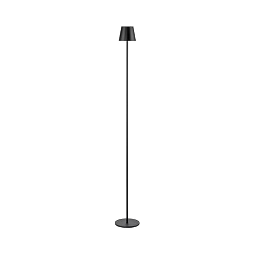 SellTec LED Stehlampe Akku USB, dimmbar Touchdimmer, IP54 Innen + Außen für Garten, Gartentisch, Camping, Balkon oder Terrasse (schwarz), 19252-16ST von SellTec
