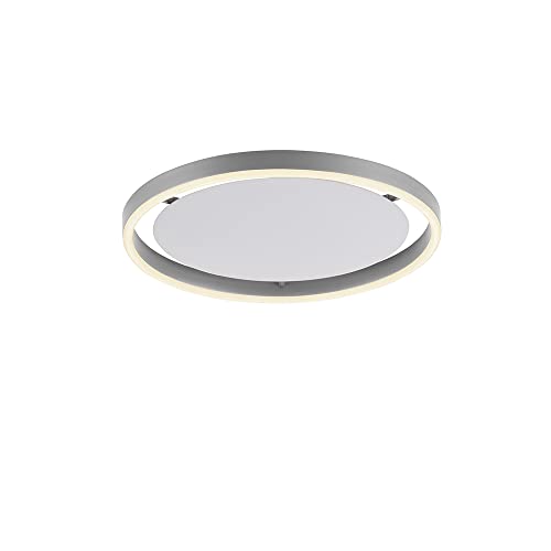 SellTec LED Deckenleuchte rund 36cm, dimmbar per Wandschalter, Deckenlampe D=36cm Aluminium silber von SellTec