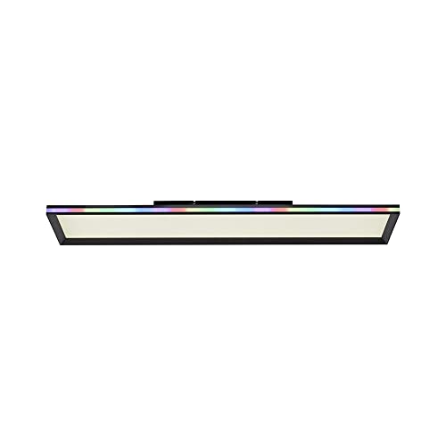 SellTec LED Panel schwarz 100x25cm, RGB Lichteffekt im Gehäuserand, Deckenlampe mit CCT Lichttemperaturwechsel, dimmbar Fernbedienung…… von SellTec