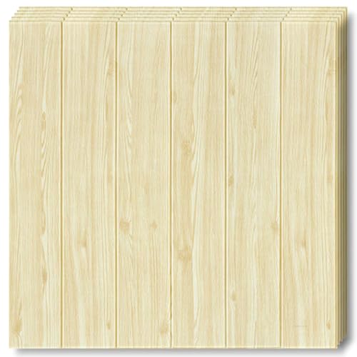 Selling Depot 3D Holztapete Holzoptik hell – Set 20 Blatt (70 x 70 cm, 9,8 m²) selbstklebend, wasserdicht, schalldämmend, für Küche, Bad, Schlafzimmer, DIY, modern von Selling Depot