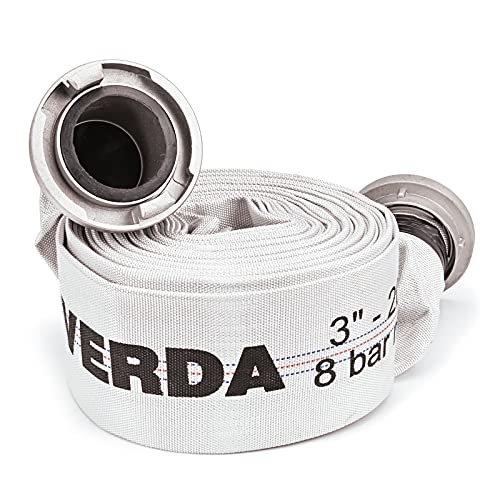 Bauschlauch 20 m – Robuster Feuerwehrschlauch 3" mit B-Storz-Kupplung – Wasserschlauch für Hochdruck, Landwirtschaft, Industrie & Baustellen Feuerwehrschlauch, Garten (20m B-Storz 3" WP20B) von Sellnet