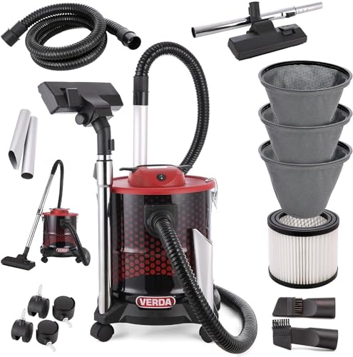 Aschesauger 20L Kaminsauger mit HEPA Filter + 3X Sackfilter 1650W, 2m Saugschlauch + 4 Rollen Staubsauger SN184 von Sellnet