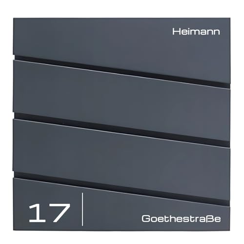 Verda Designer Briefkasten mit Zeitungsfach, abschließbar, 2X Schlüssel, Postkasten Wandbriefkasten Mailboxen Modellwahl Antnthrazit (SN3645-1) von Sellnet